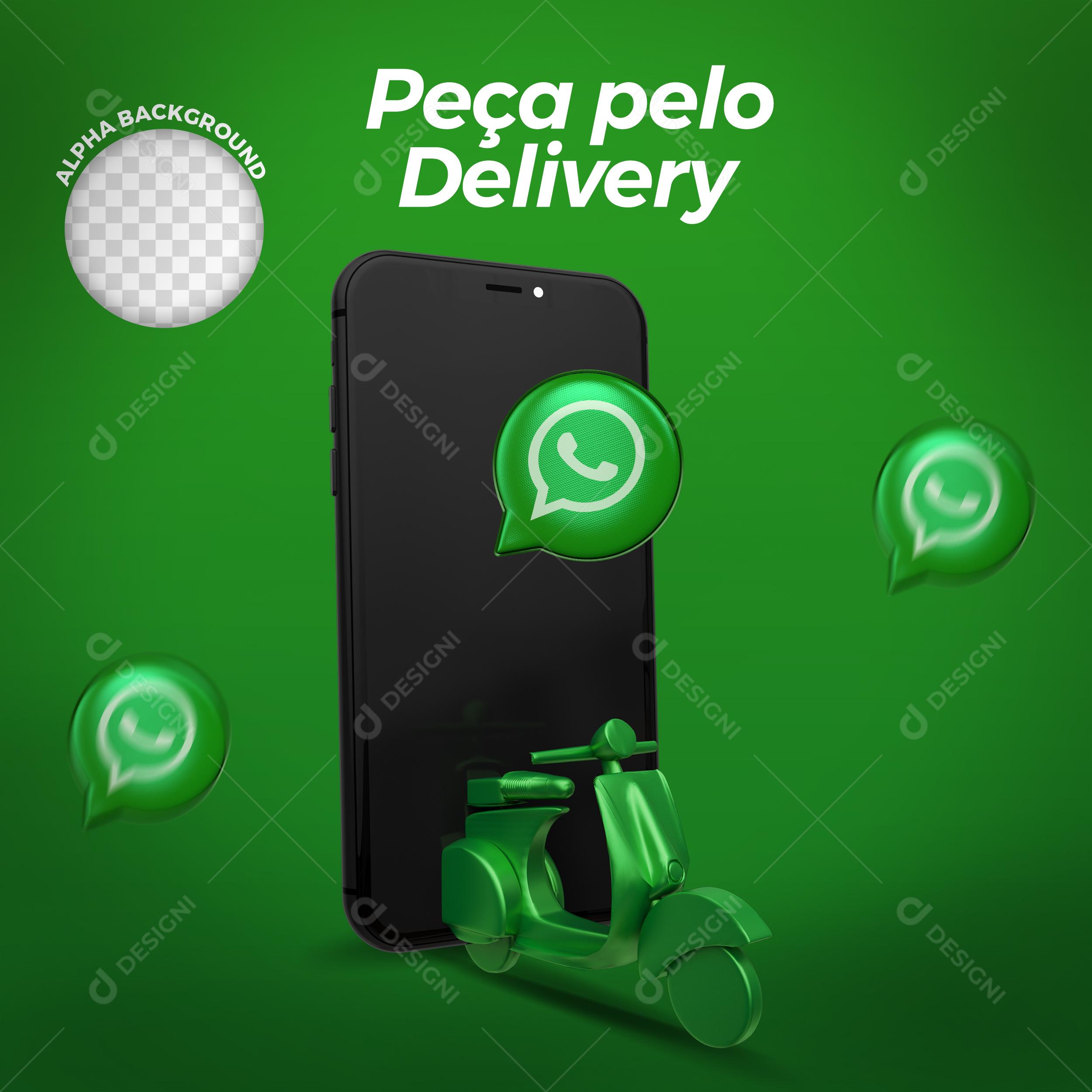 Elemento 3D Para Composição Peça Pelo Delivery PSD Editável