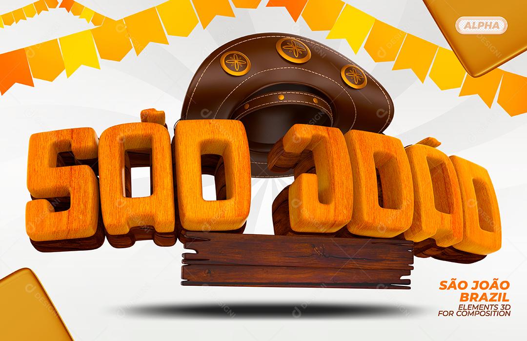 Selo 3D São João Para Composição PSD