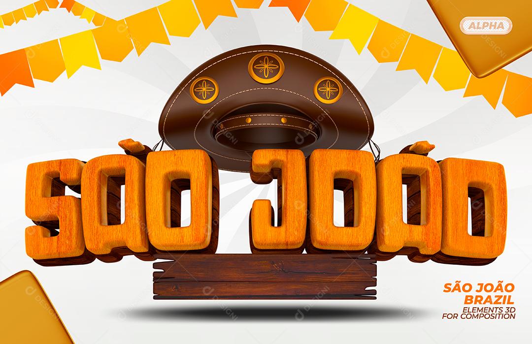 Selo 3D São João Para Composição PSD