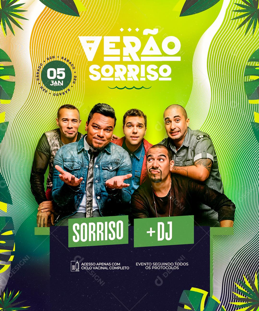 Social Media Summer Smile +Dj Flyers Editable PSD