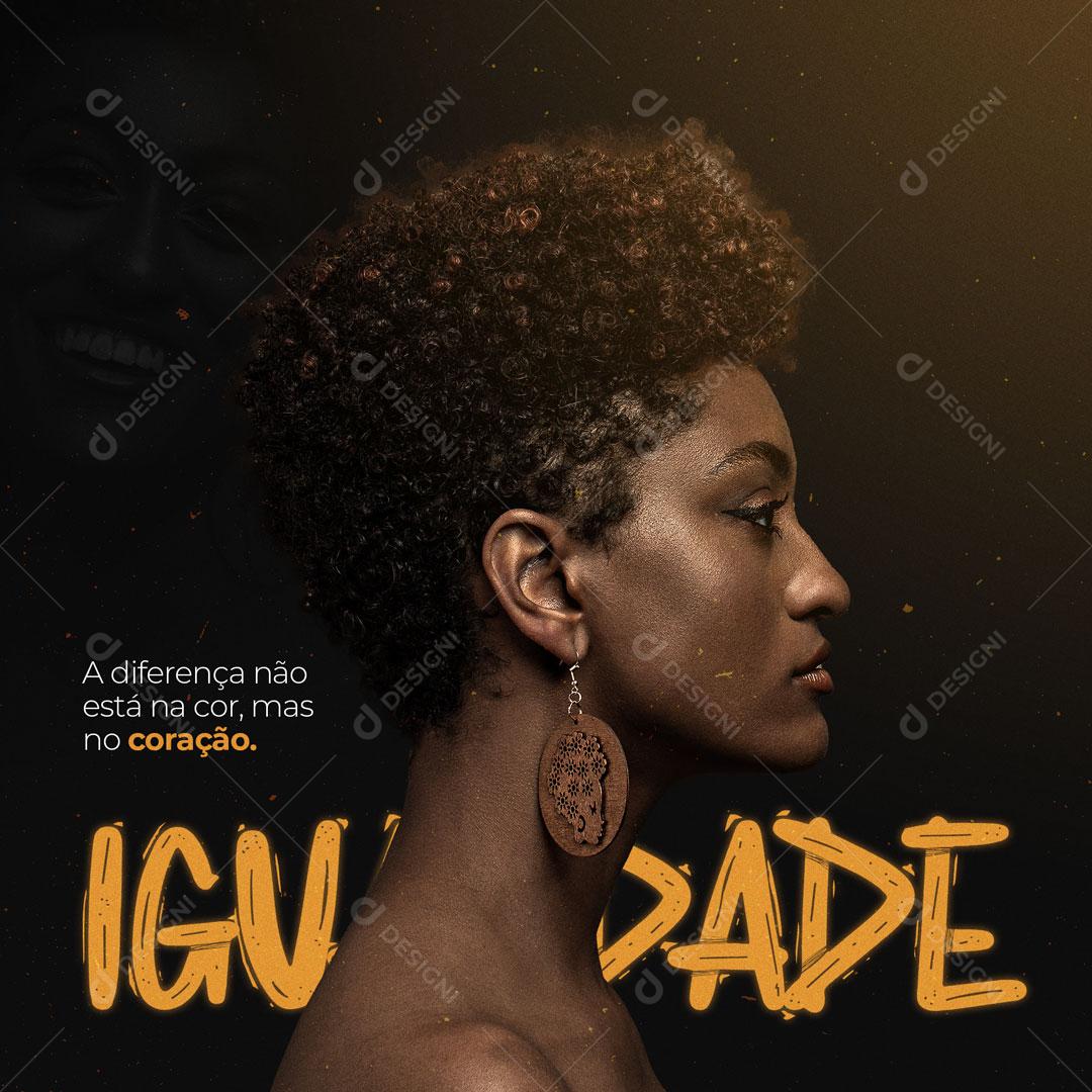 Post Dia Internacional Contra a Discriminação Racial 21 de Março Igualdade Social Media PSD Editável