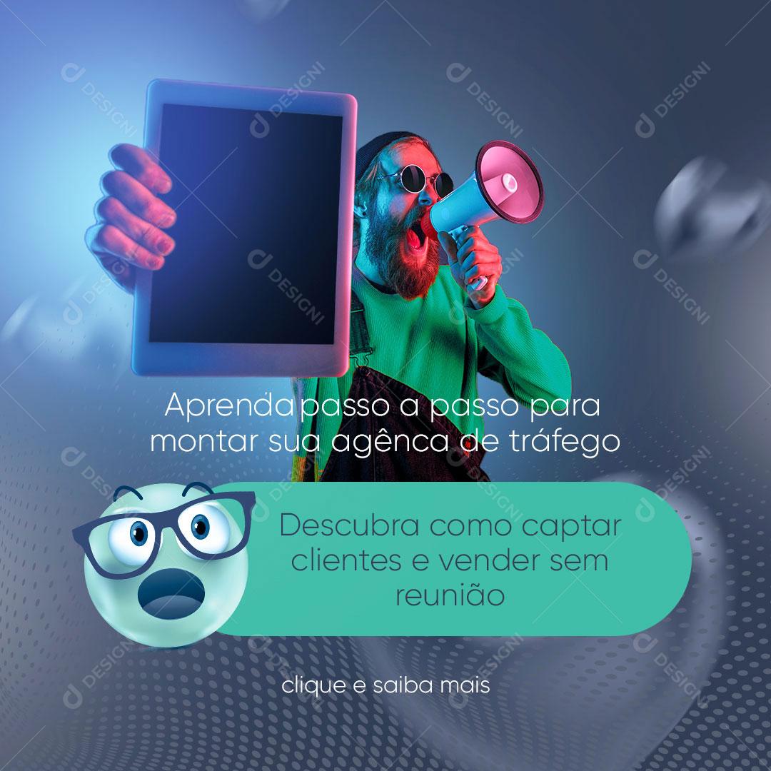 Post Marketing Digital Agência de Tráfego Social Media PSD Editável