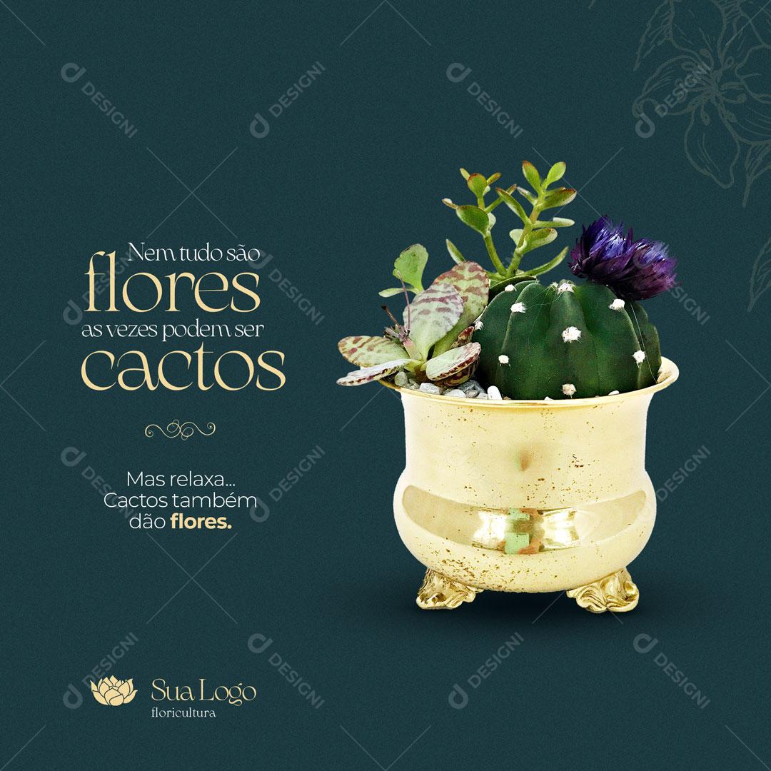 Social Media Floricultura Flores e Cactos PSD Editável