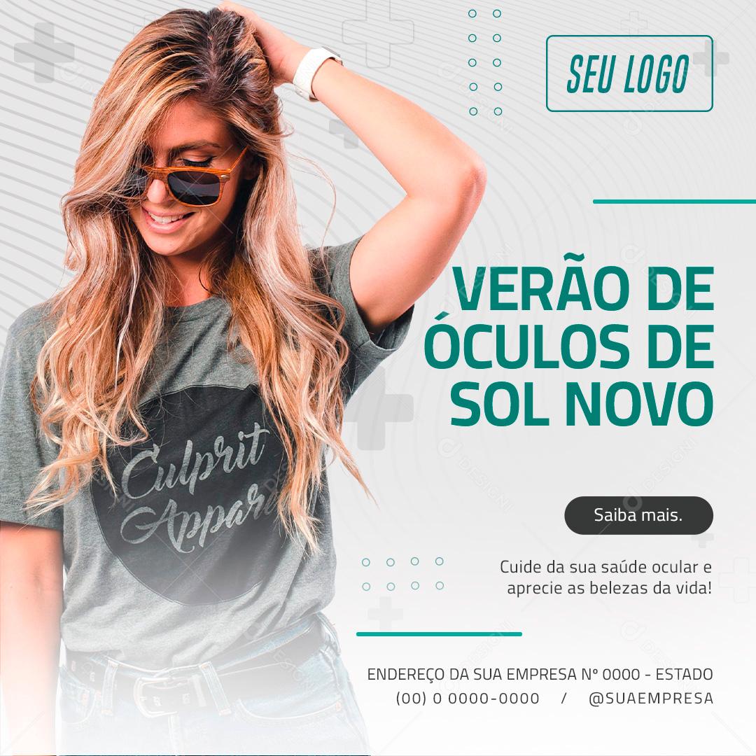 Verão de Óculos de sol Ótica Social Media PSD Editável