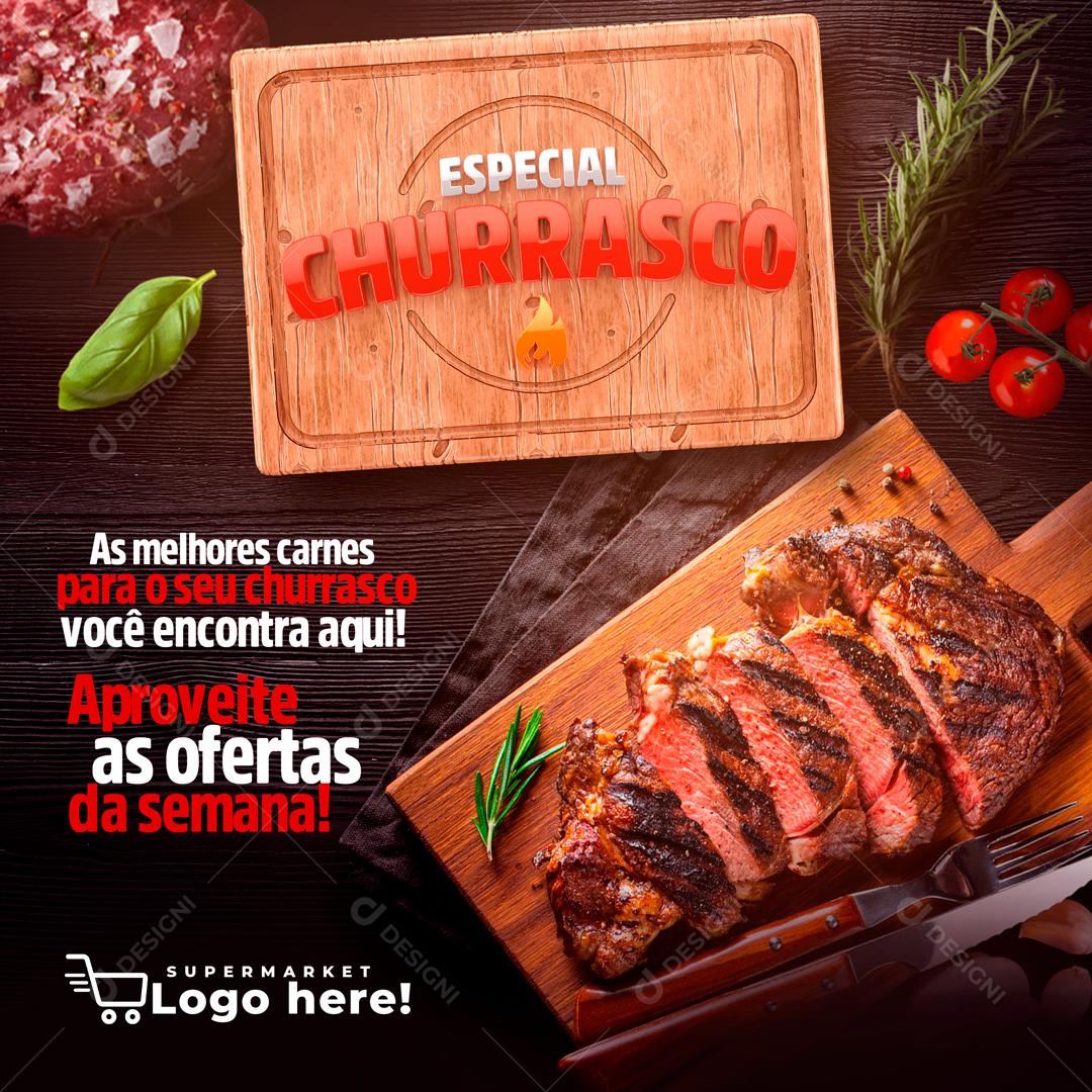 Social Media Especial Churrasco Churrascaria PSD Editável