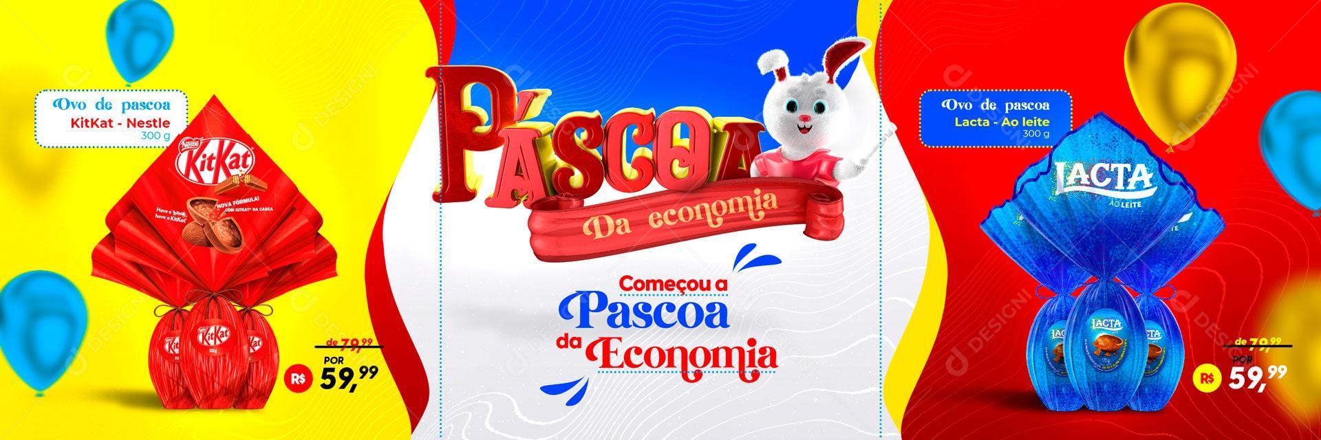 Social Media Páscoa Da Economia Descontos Promoções PSD Editável