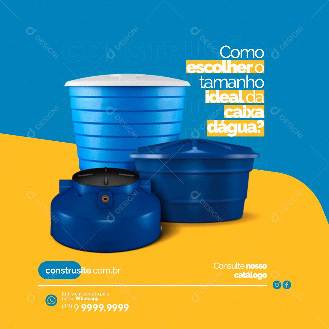 Social Media Como escolher o tamanho ideal da caixa Materiais Construção PSD Editável