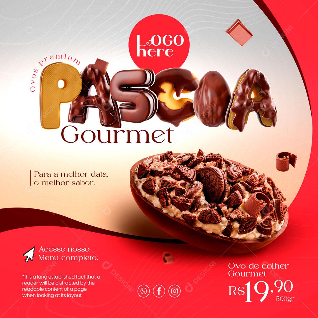 Páscoa Gourmet Ovos De Páscoa Social Media PSD Editável