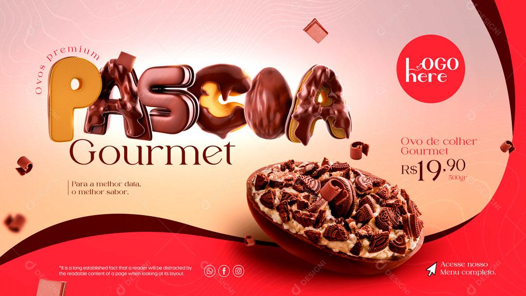 Páscoa Gourmet Ovos De Páscoa Social Media PSD Editável