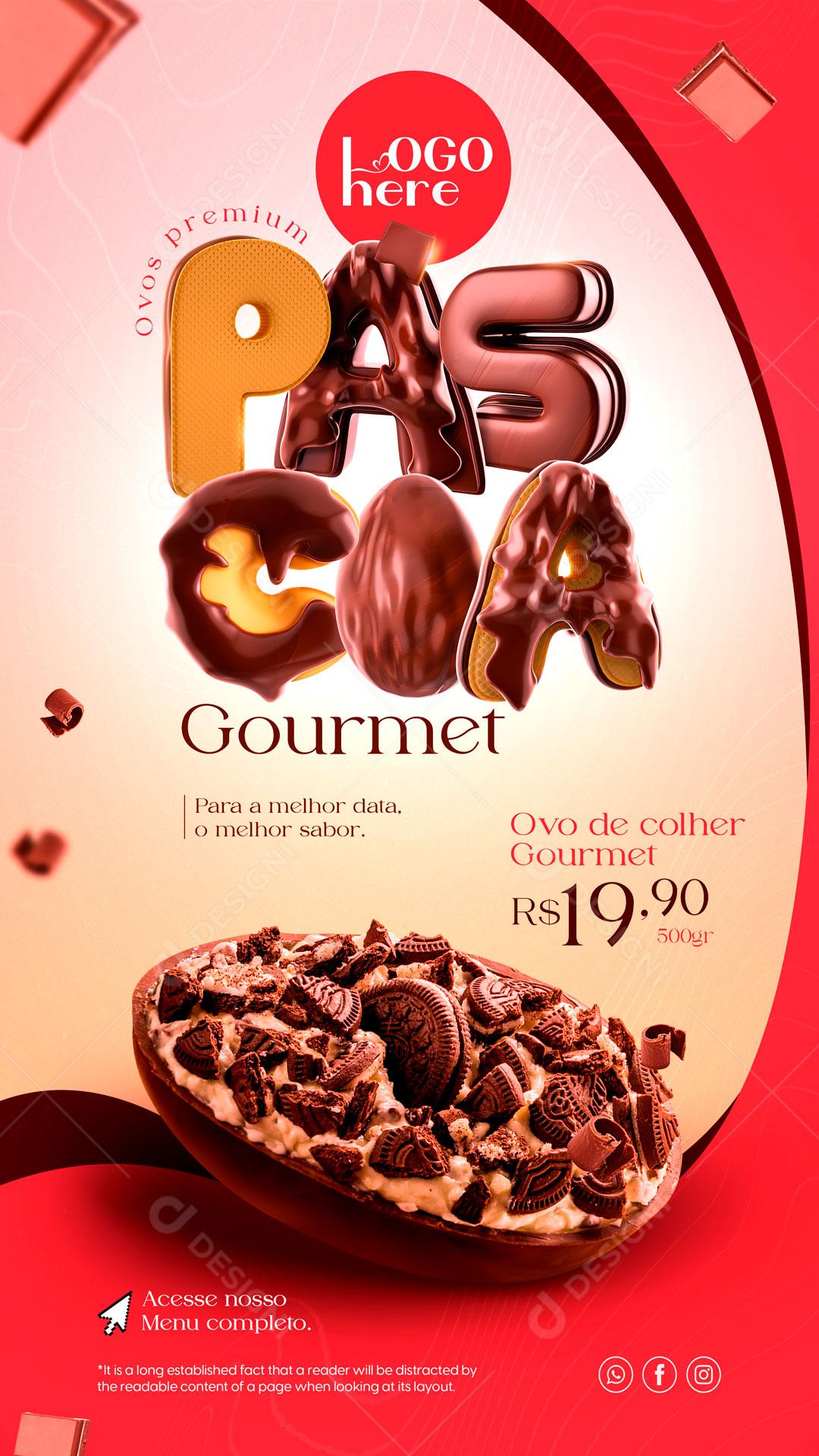 Páscoa Gourmet Ovos De Páscoa Social Media PSD Editável
