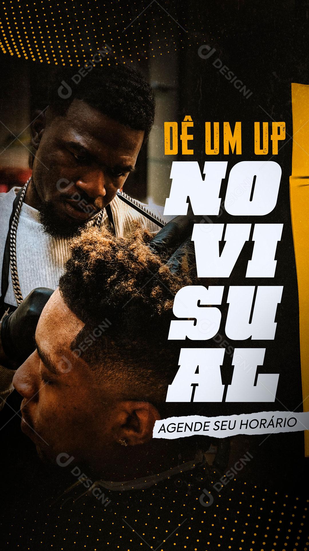 De Um Up No Visual Cabelereiro Social Media PSD Editável