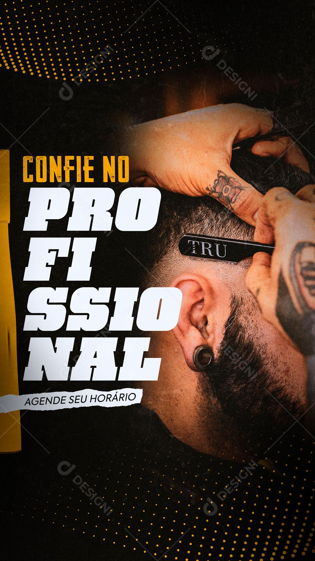 Confie No Profissional Cabelereiro Social Media PSD Editável