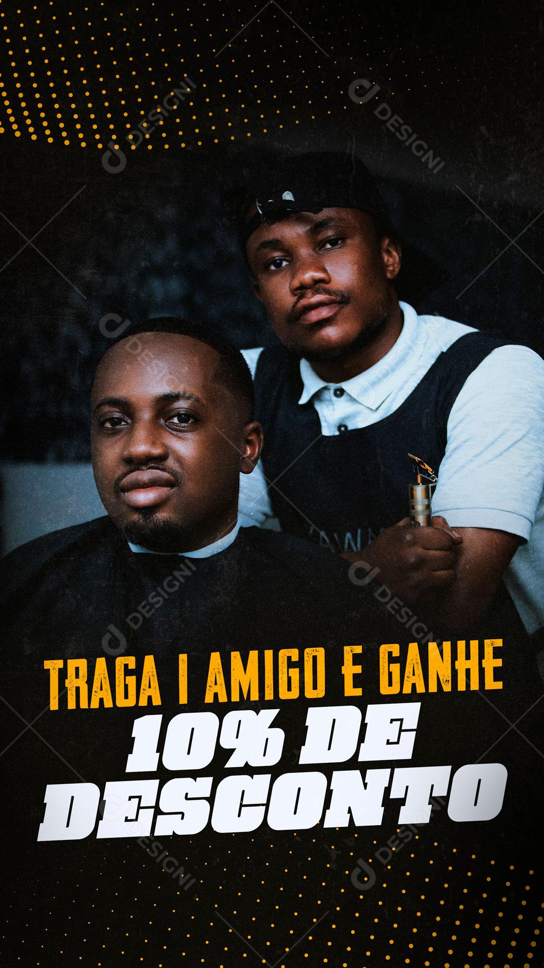 Traga Um Amigo E Ganhe 10% De Desconto Cabelereiro Social Media PSD Editável