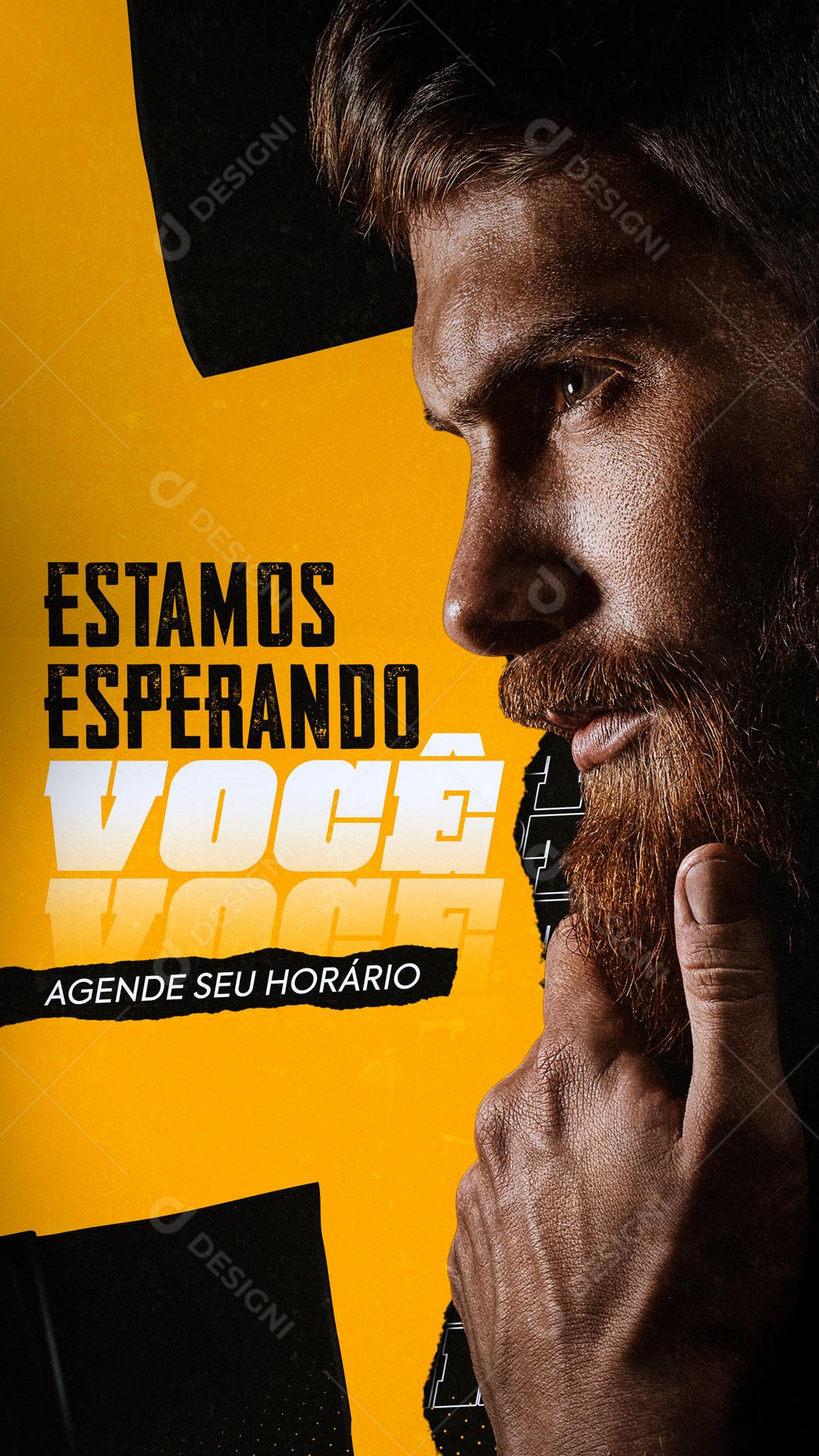 Estamos Esperando Você Cabelereiro Social Media PSD Editável