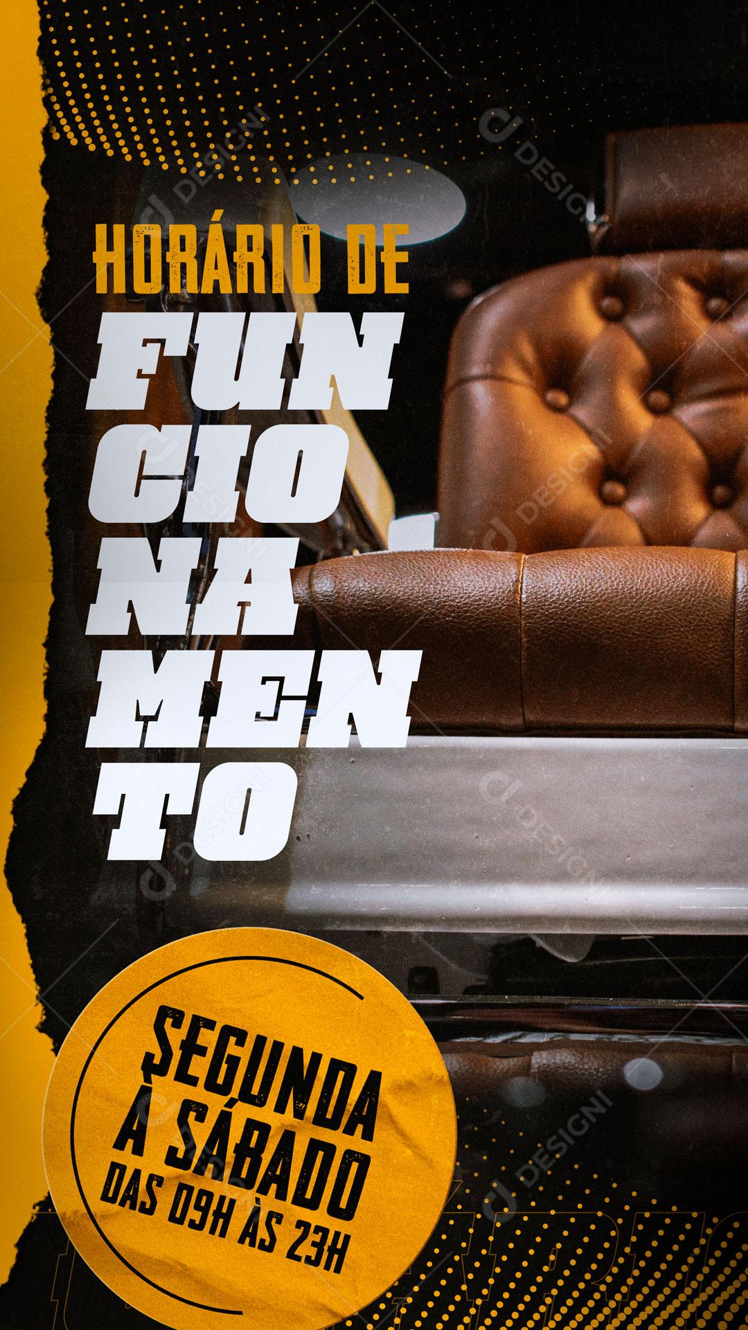 Horário De Funcionamento Cabelereiro Social Media PSD Editável