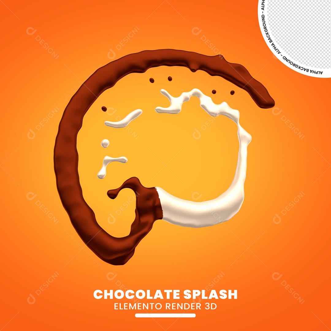 Elemento 3D Para Composição Splash De Chocolate PNG Transparente