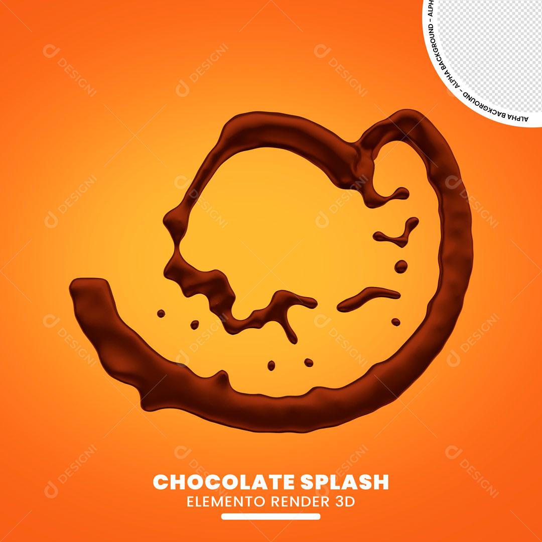 Elemento 3D Para Composição Splash De Chocolate PNG Transparente