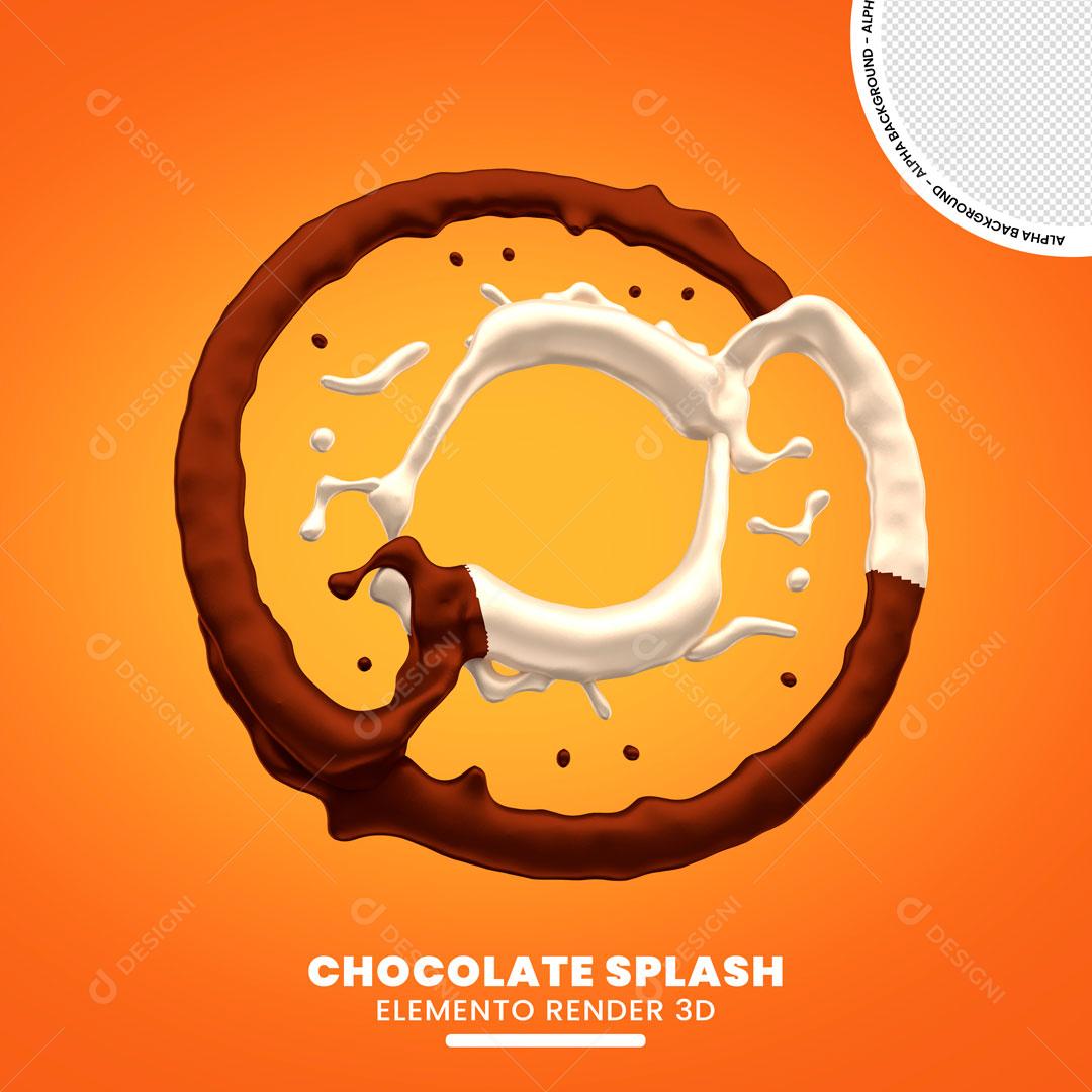 Elemento 3D Para Composição Splash De Chocolate PNG Transparente
