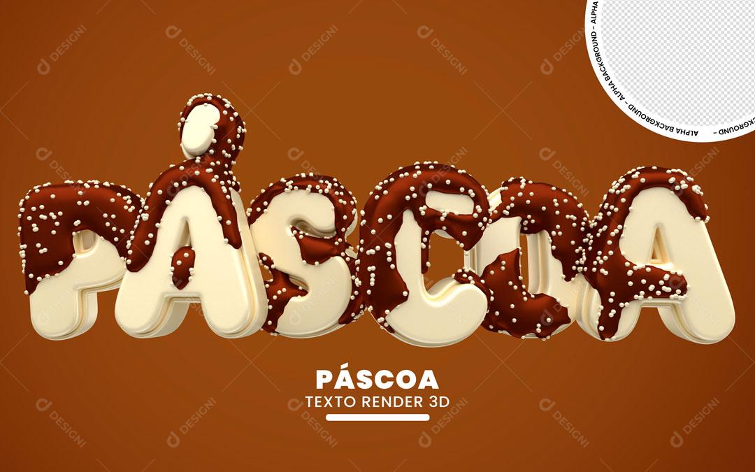 Texto 3D Para Composição Páscoa De Chocolate PNG Transparente