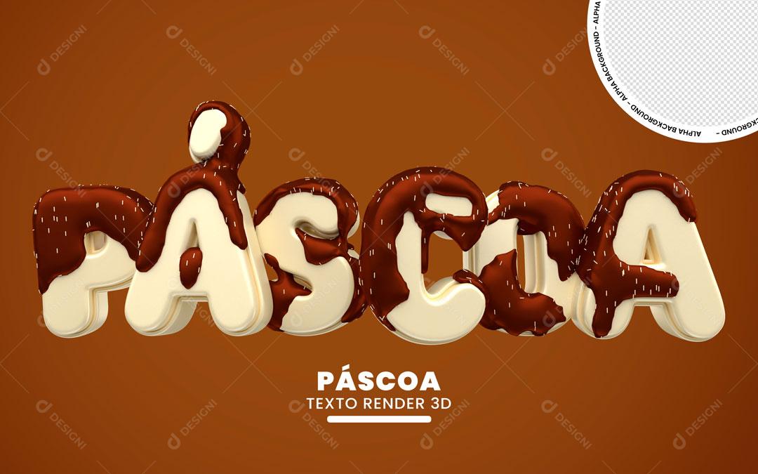 Texto 3D Para Composição Páscoa De Chocolate PNG Transparente