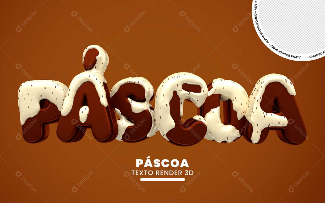 Texto 3D Para Composição Páscoa De Chocolate PNG Transparente