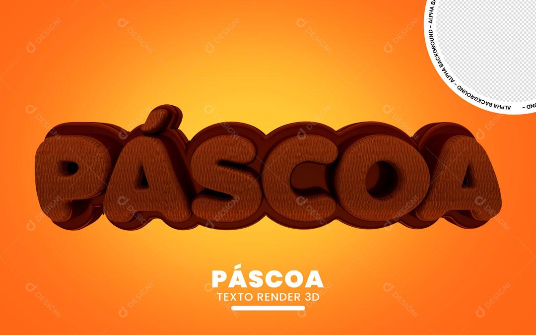 Texto 3D Para Composição Páscoa De Chocolate PNG Transparente