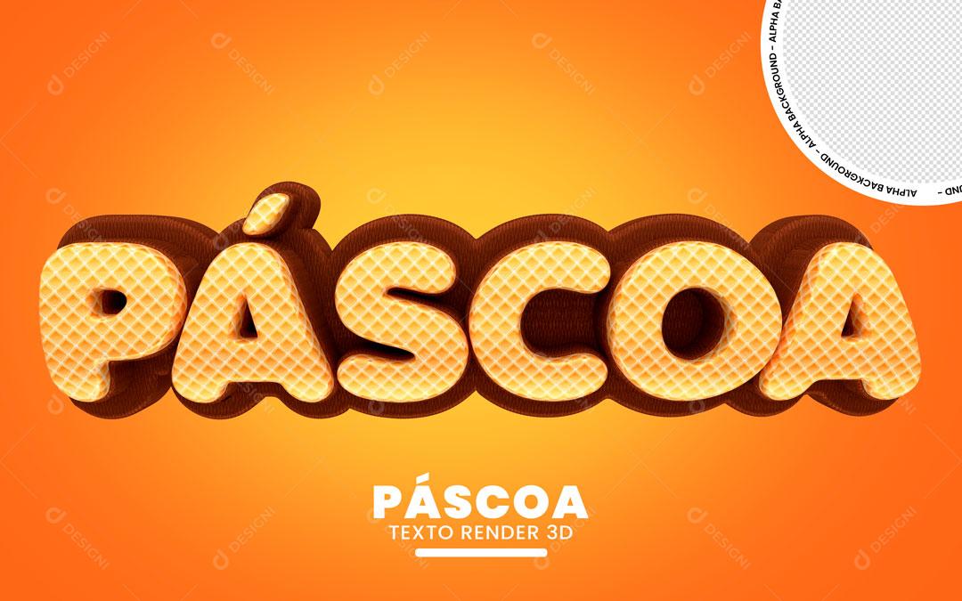 Texto 3D Para Composição Páscoa De Chocolate PNG Transparente