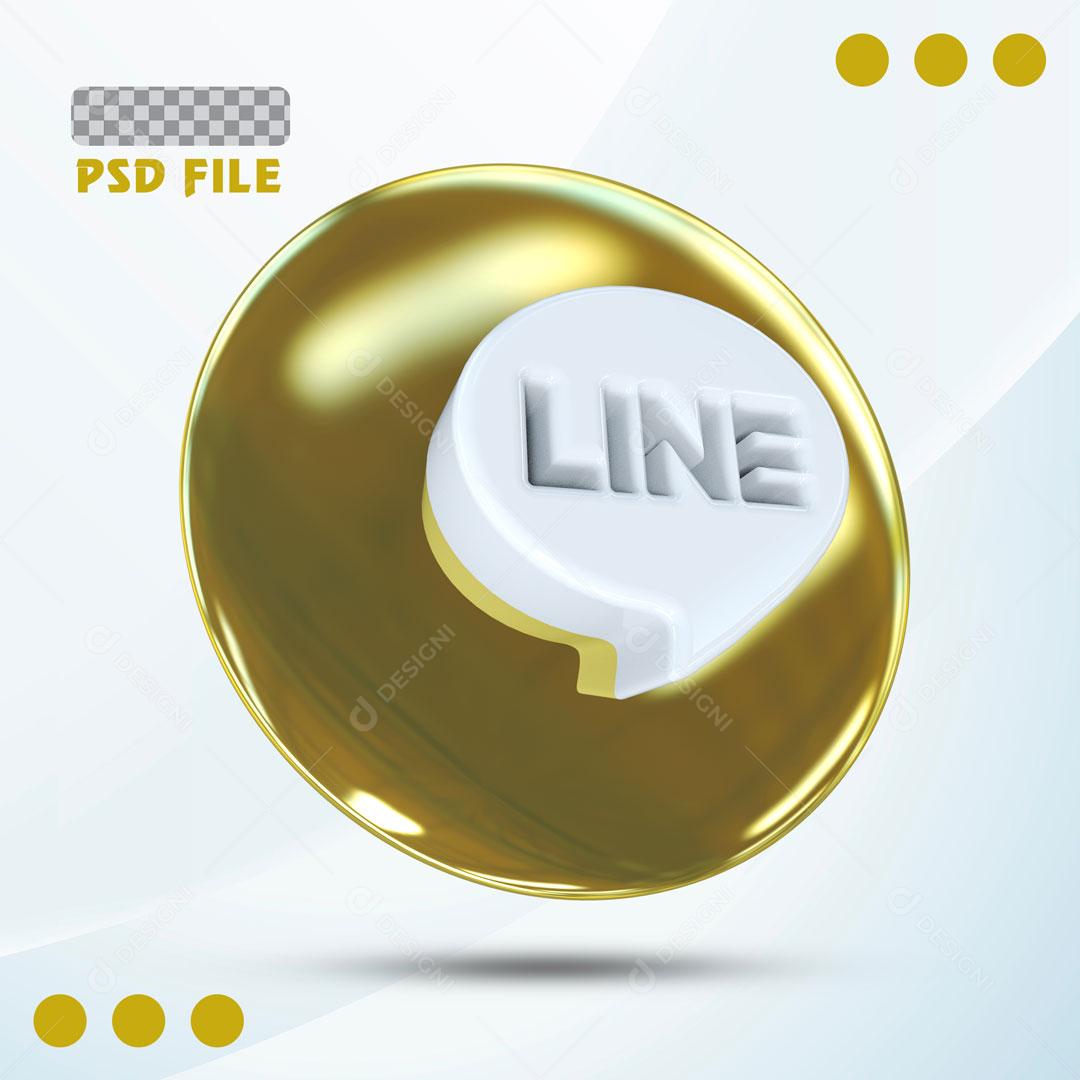 Ícones 3D Para Composição Redes Sociais Line PSD Editável