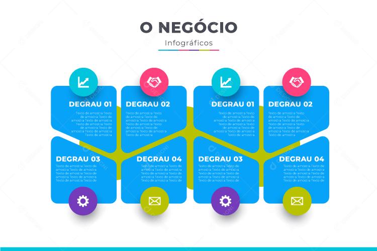 Banner de Apresentação Negócios Profissionais Infográficos 6 Degraus Social Media EPS