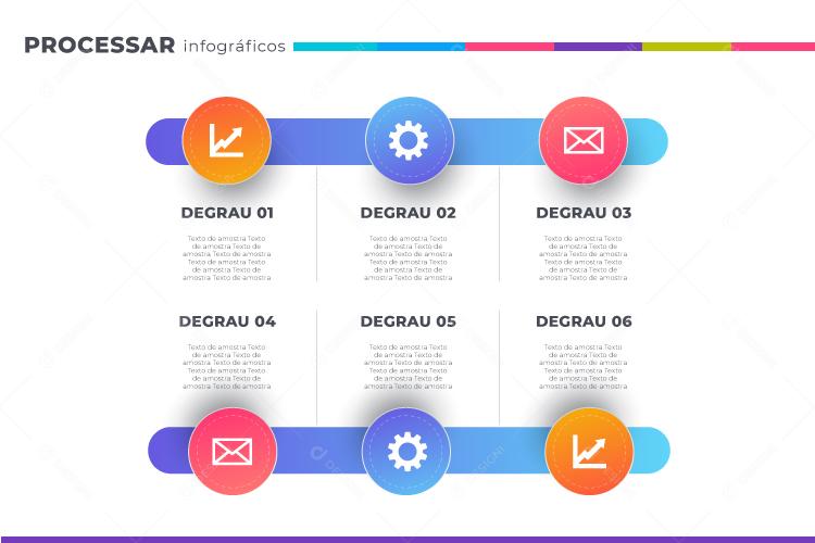 Banner de Apresentação Processar Infográficos Degrau Social Media EPS