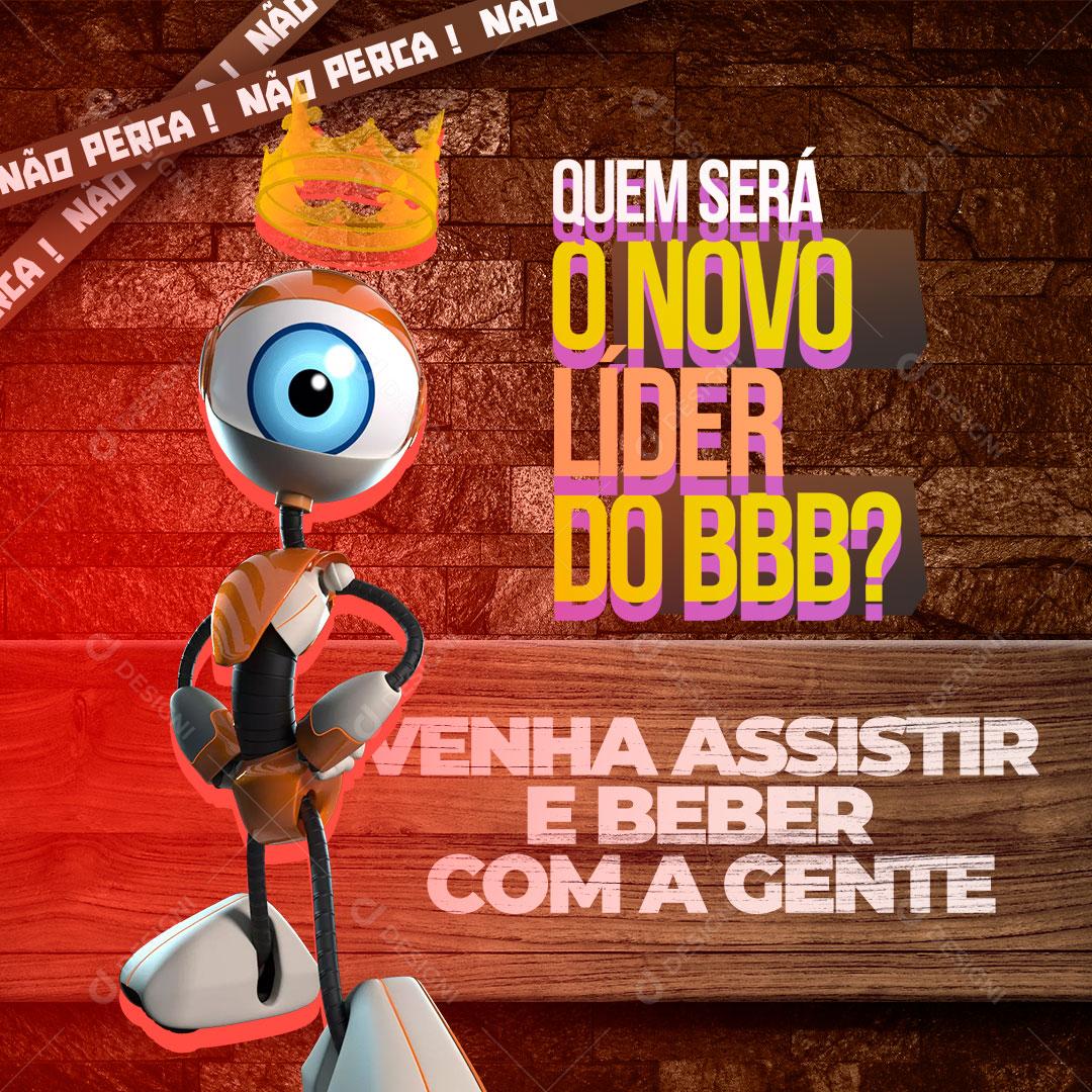 Post Bebidas Cerveja Quem Será o Novo Líder do BBB? Media PSD Editável