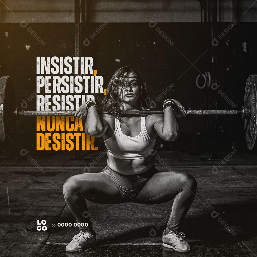 Social Media Academia Insistir, Persistir e Resistir PSD Editável