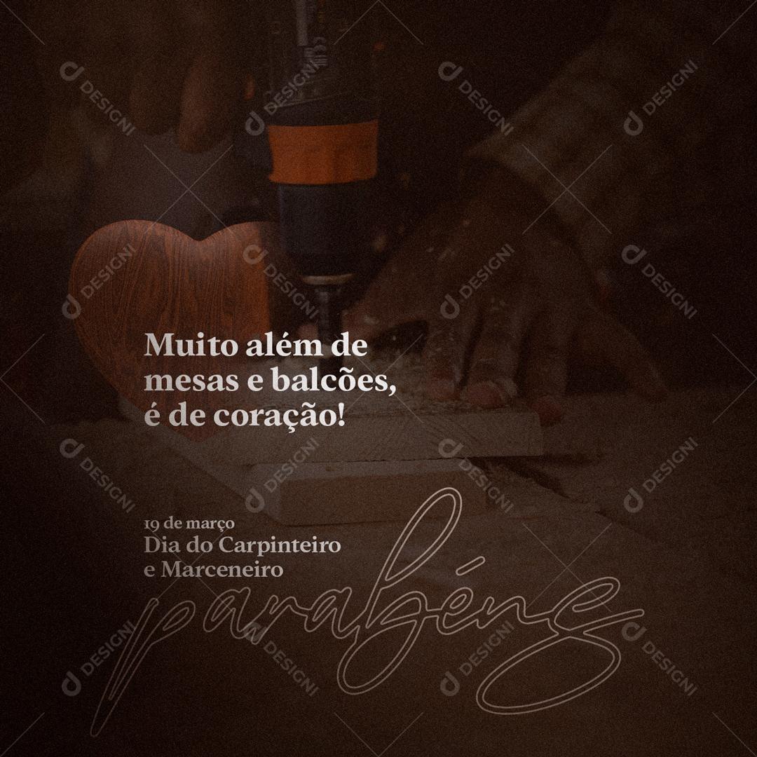 Social Media Dia do Carpinteiro Muito Além de Meses PSD Editável