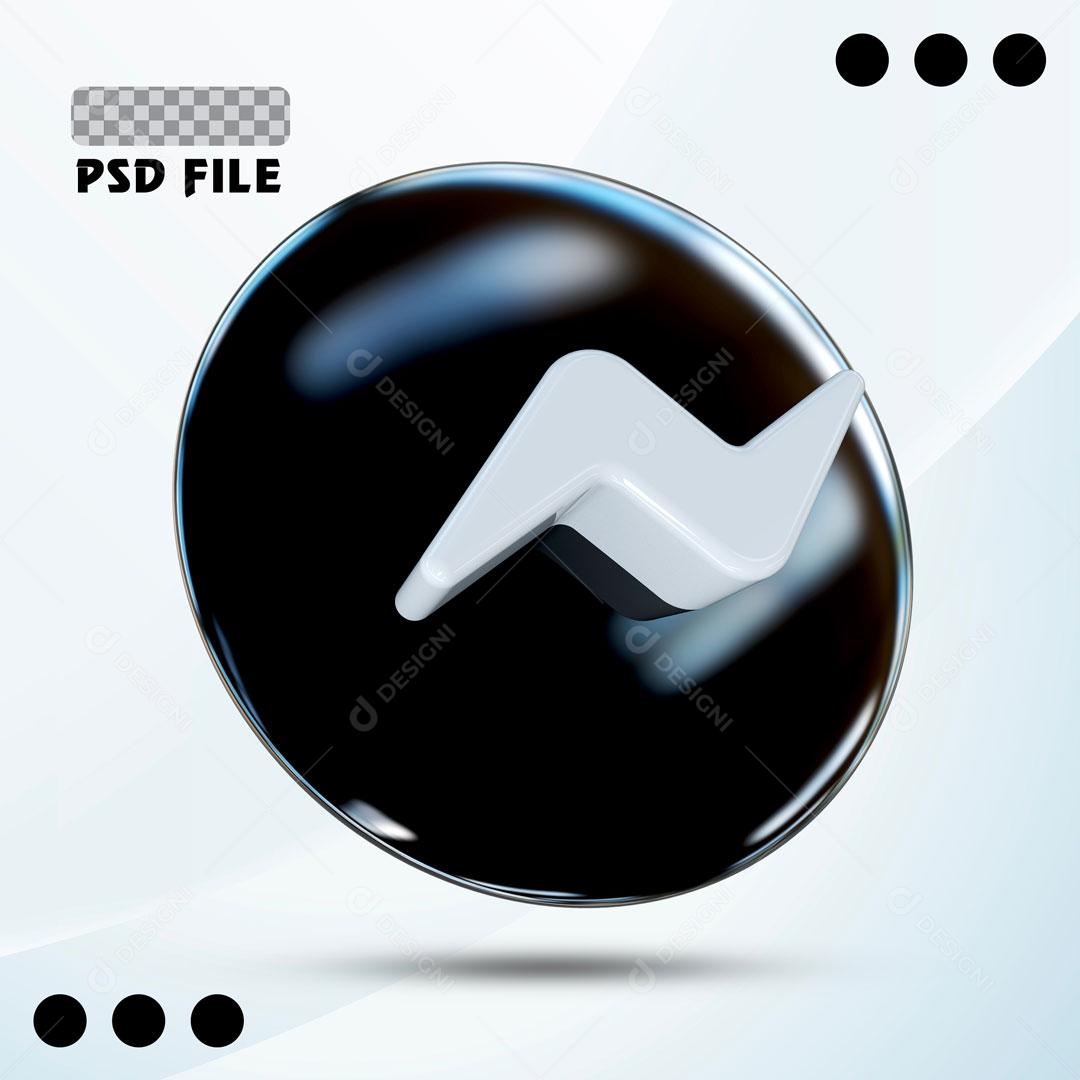 Ícones 3D Para Composição Redes Sociais Messenger PSD Editável