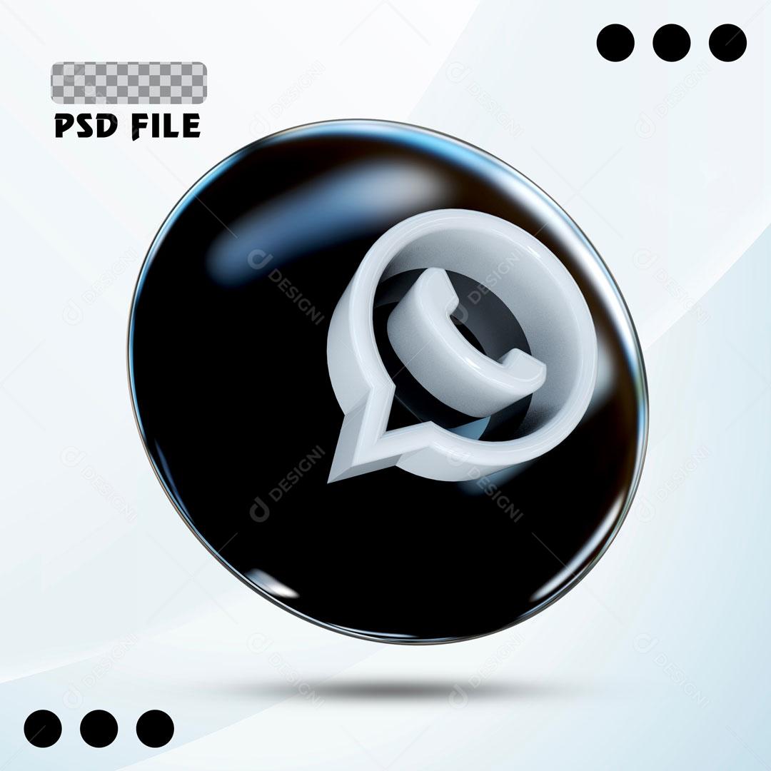 Ícones 3D Para Composição Redes Sociais WhatsApp PSD Editável