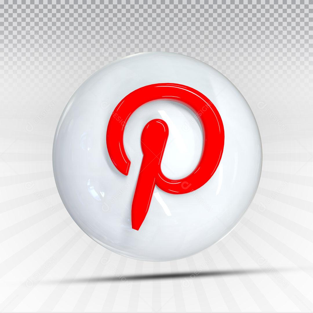 Ícones 3D Para Composição Redes Sociais Pinterest PSD Editável