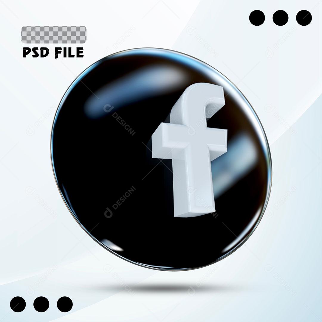Ícones 3D Para Composição Redes Sociais Facebook PSD Editável