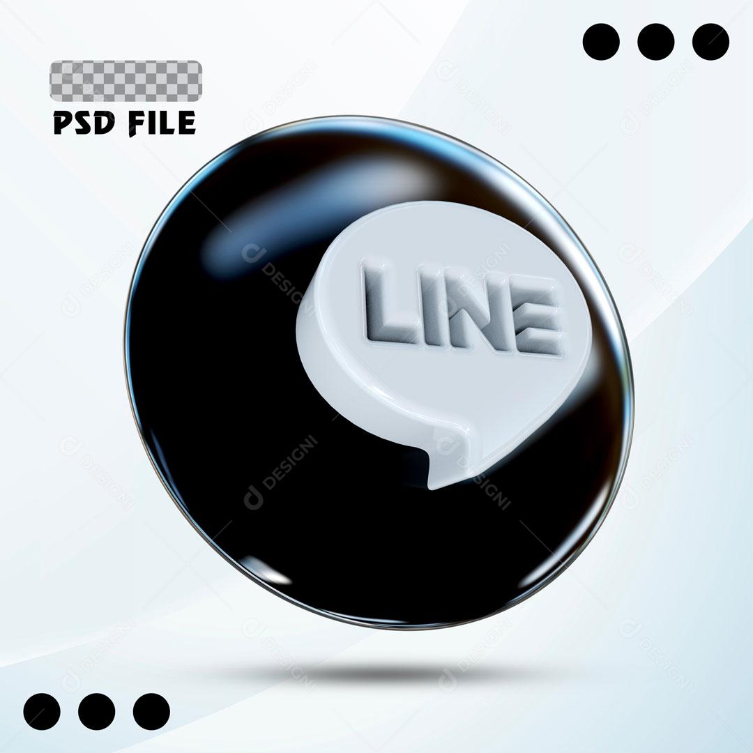 Ícones 3D Para Composição Redes Sociais Line PSD Editável