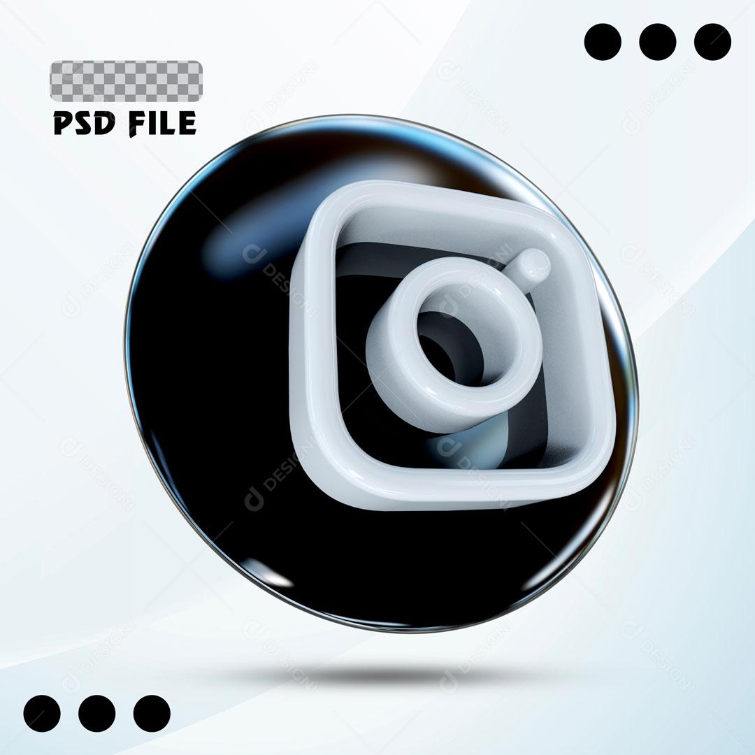 Ícones 3D Para Composição Redes Sociais Instagram PSD Editável