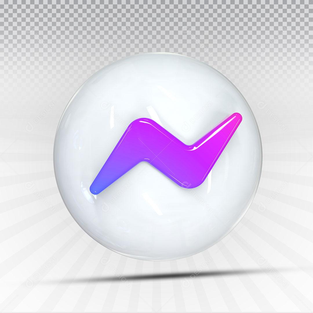 Ícones 3D Para Composição Redes Sociais Messenger PSD Editável