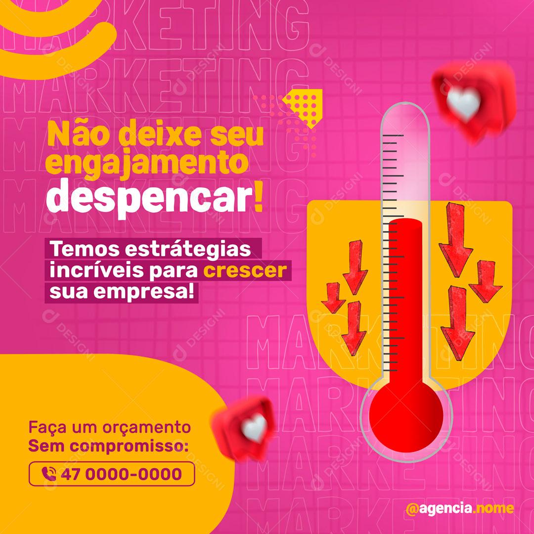 Não Deixe Seu Engajamento Despencar Social Media PSD Editável