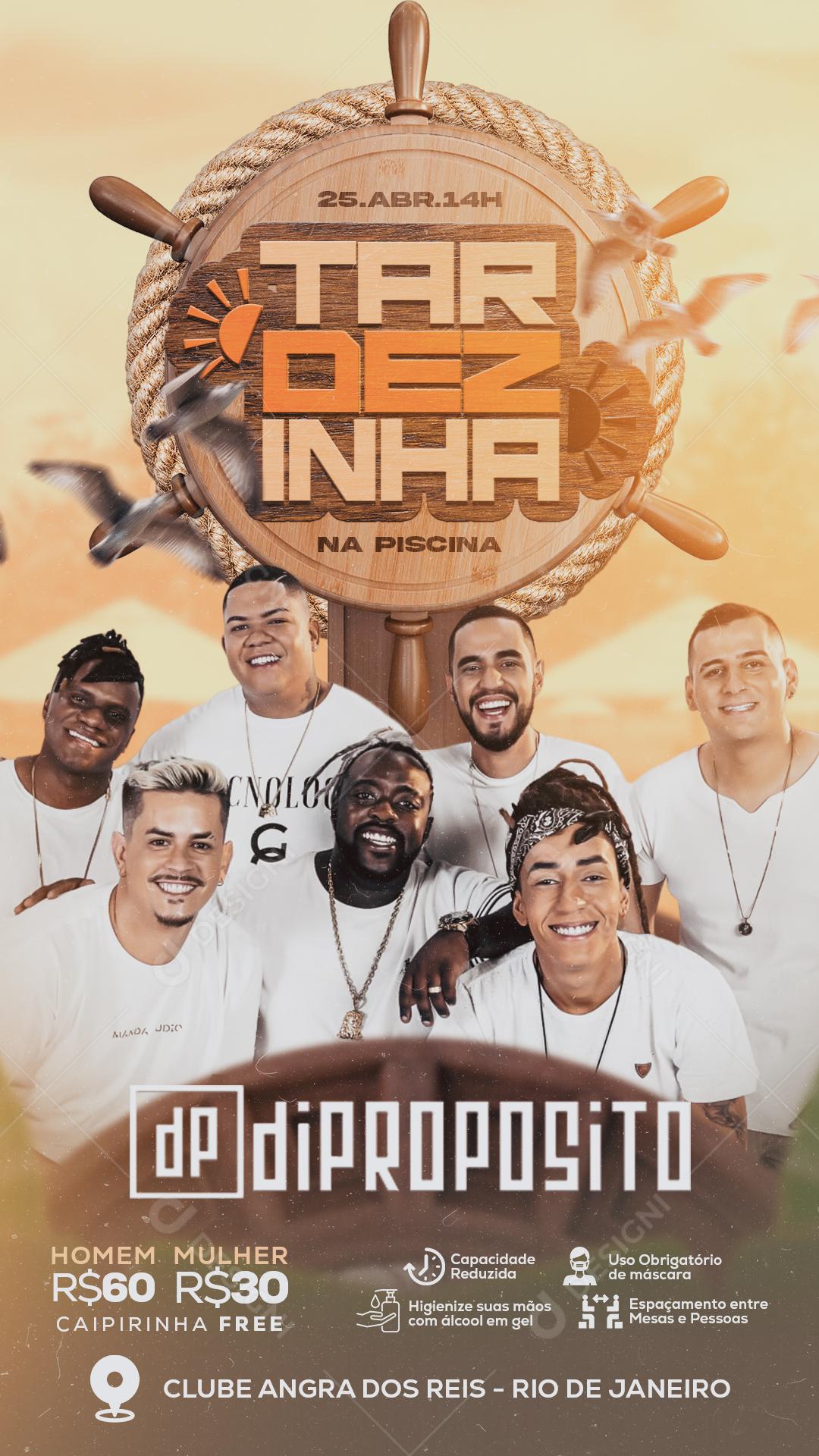 Flyer Tardezinha na Piscina DP Social Media PSD Editável