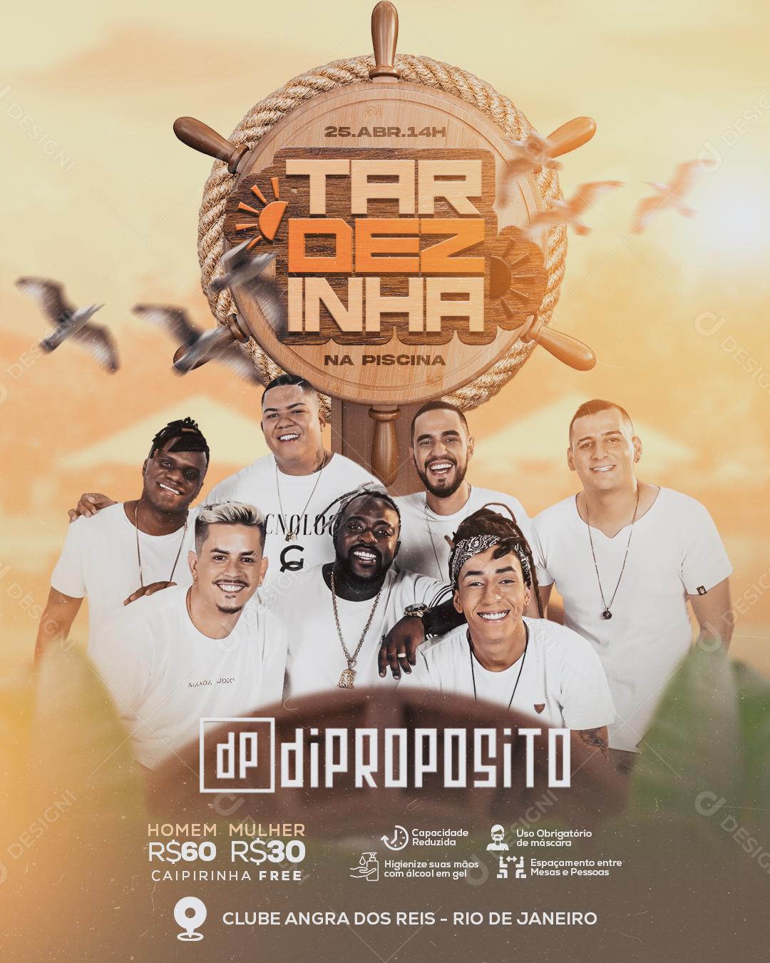 Flyer Tardezinha na Piscina DP Social Media PSD Editável