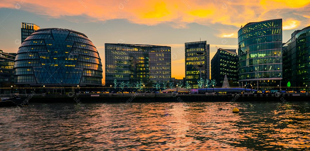 Área urbana de Londres do Rio Tamisa.