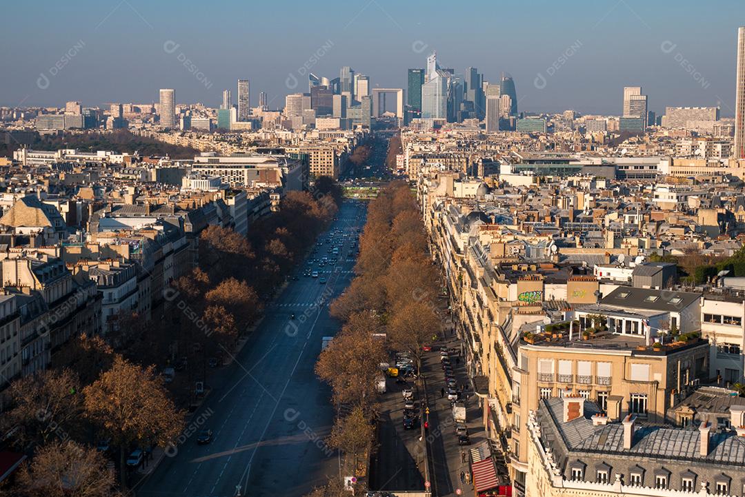 Vista panorâmica de alto ângulo da cidade de Paris