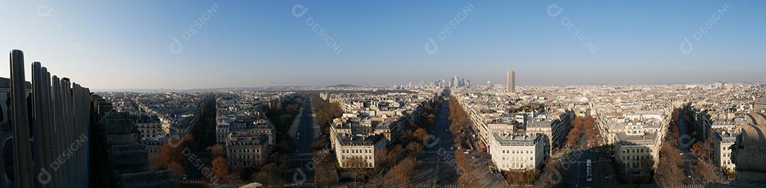 Vista panorâmica de alto ângulo da cidade de Paris