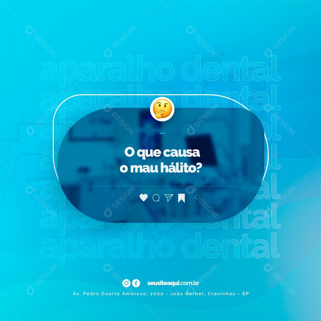 Social Media O que causa o mau hábito Dentista PSD Editável