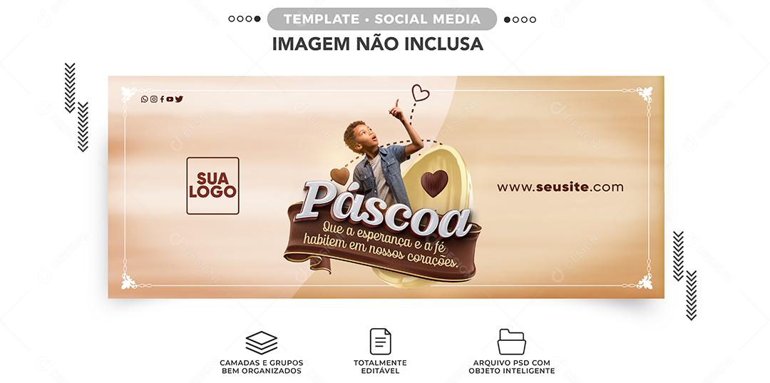 Feliz páscoa para inserir mensagem de reflexão Social Media PSD Editável