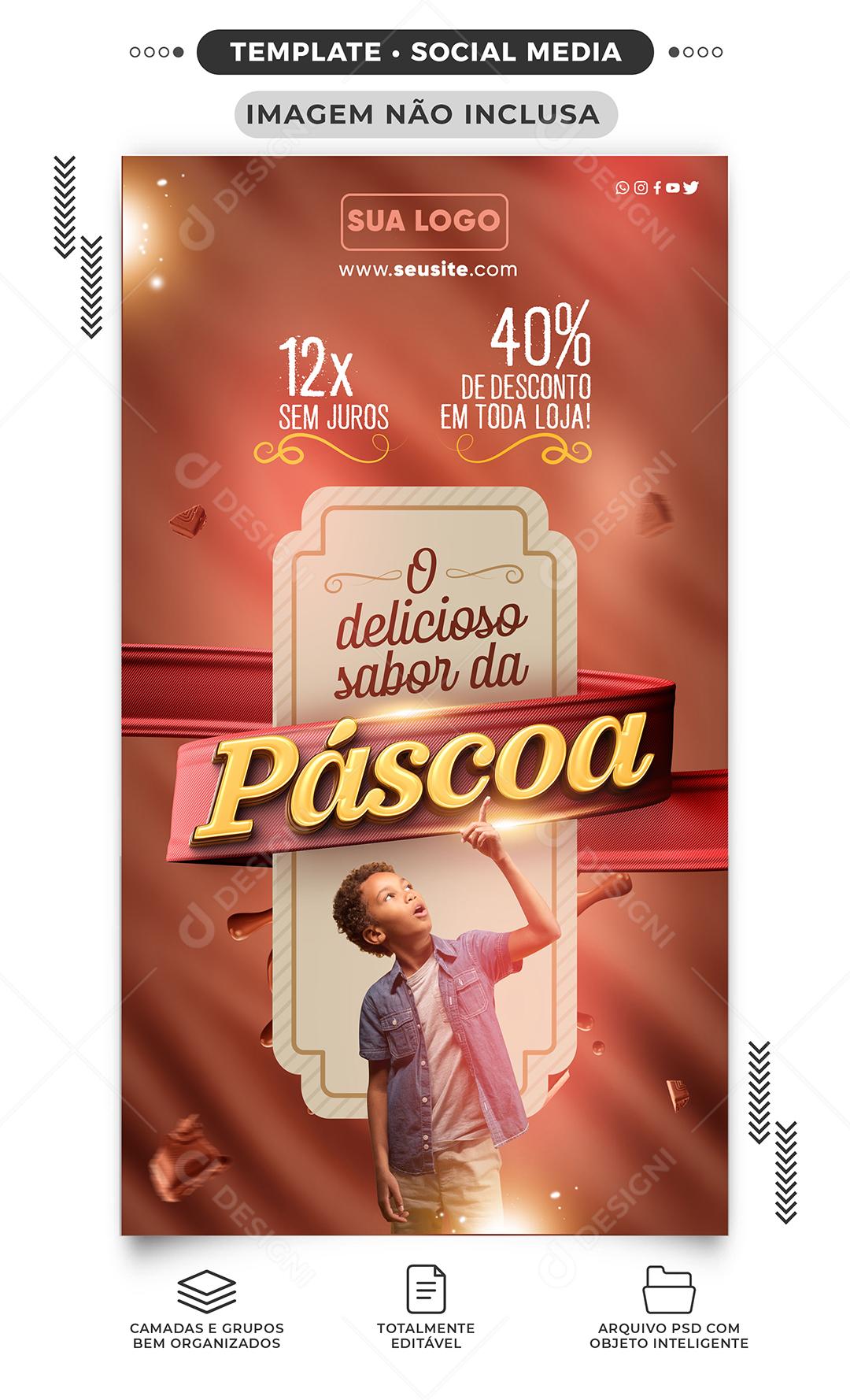 Social Media O delicioso sabor da Páscoa PSD Editável