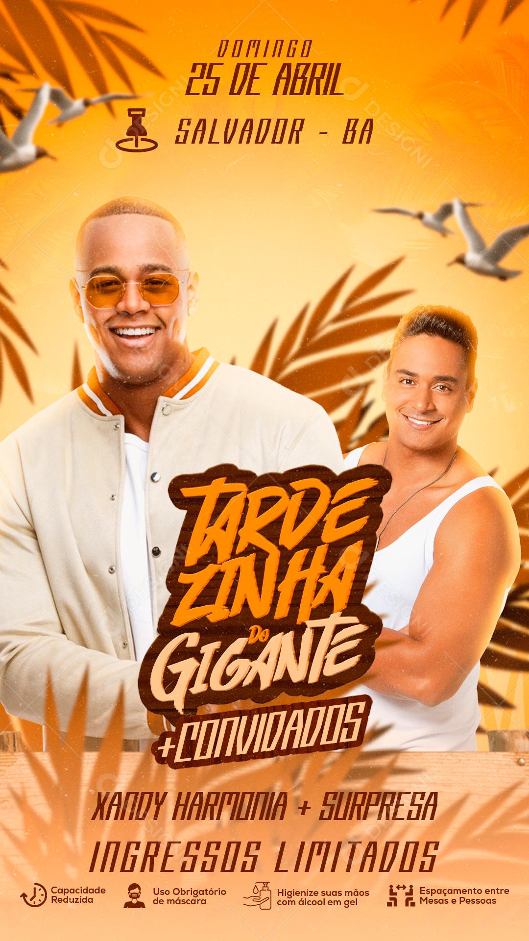 Tardezinha Gigante Xandy Harmonia e Leó Santana Flyers Social Media PSD Editável